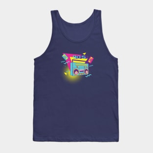 Blue boombox with cassette Tank Top